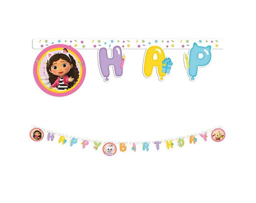 GABBY'S DOLLHOUSE "HAPPY BIRTHDAY" BANNER