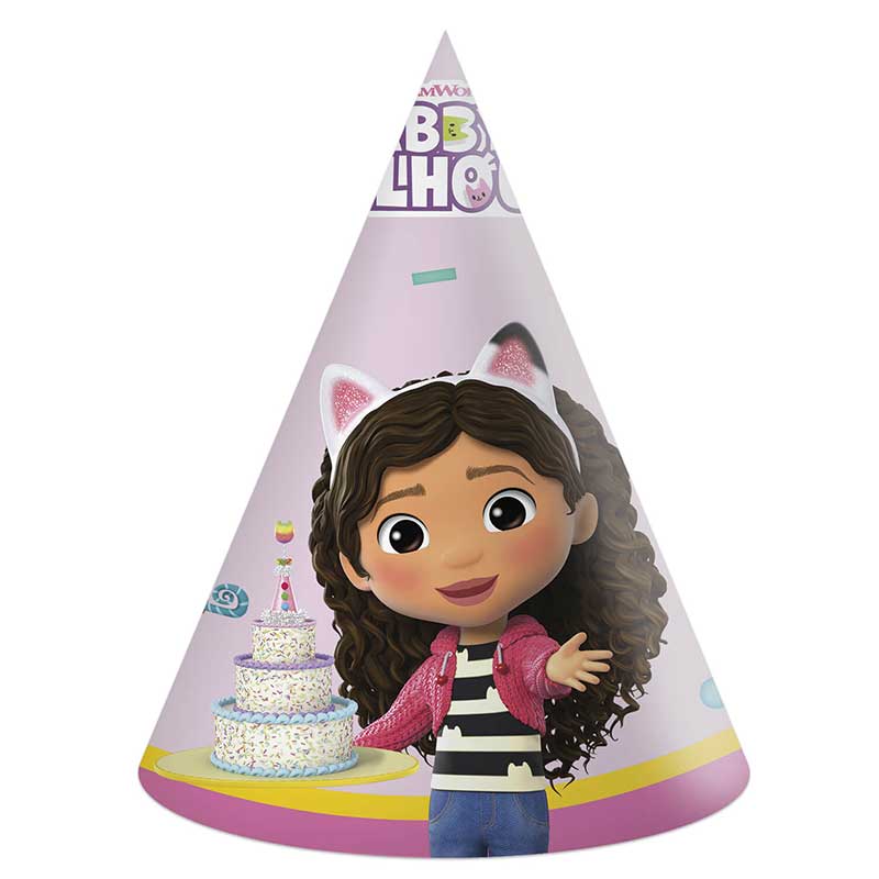 6PK GABBY'S DOLLHOUSE PAPER HATS