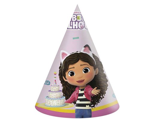 6PK GABBY'S DOLLHOUSE PAPER HATS