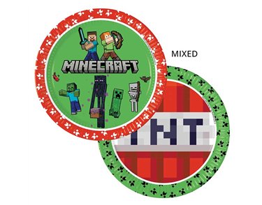 8PK 23cm MINECRAFT PAPER PLATES