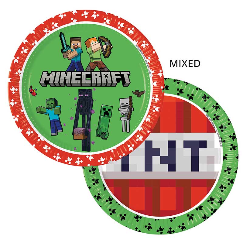 8PK 23cm MINECRAFT PAPER PLATES