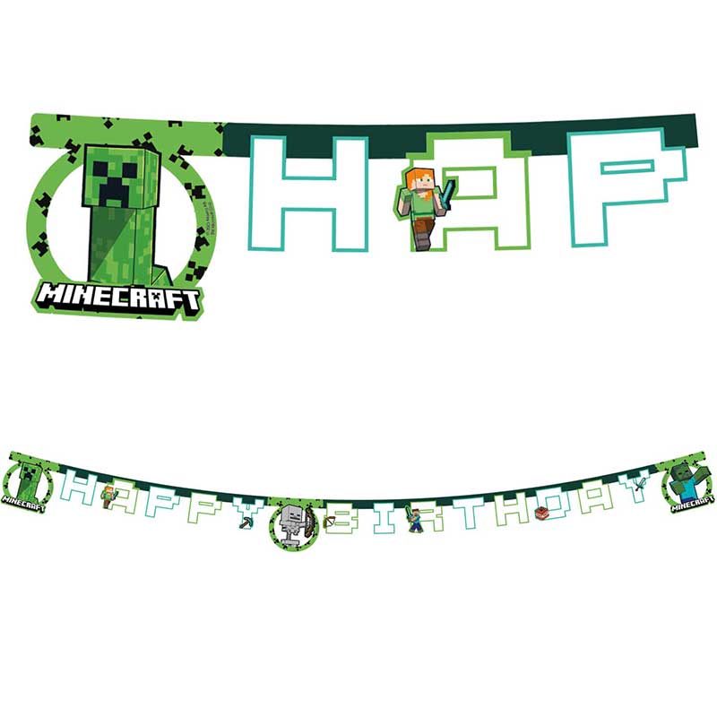 MINECRAFT "HAPPY BIRTHDAY" BANNER