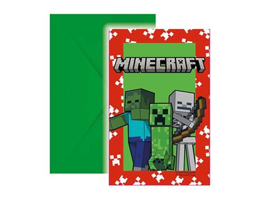 6PK MINECRAFT INVITATIONS