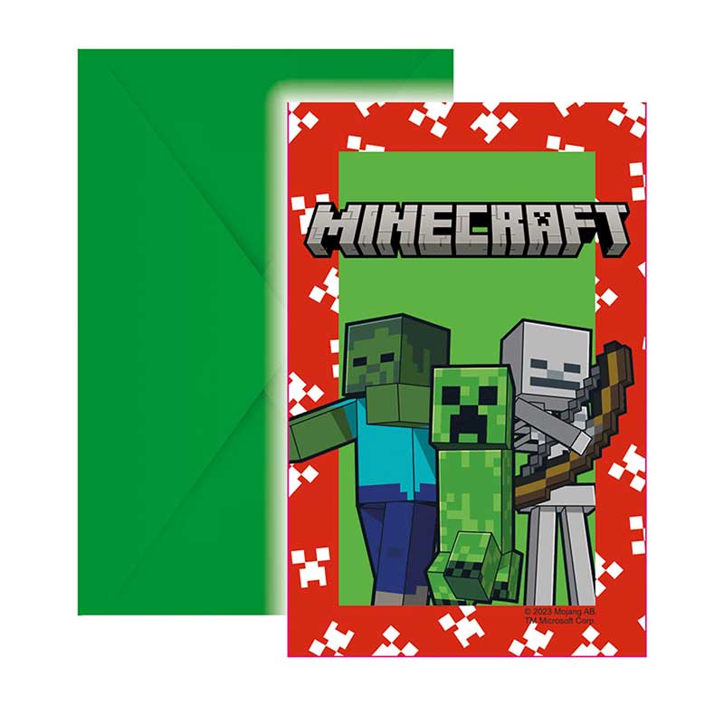 6PK MINECRAFT INVITATIONS