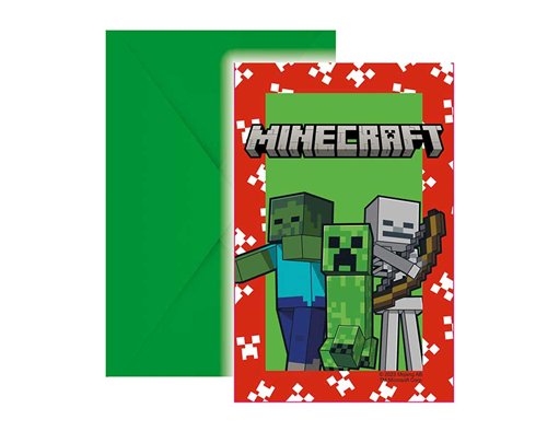 6PK MINECRAFT INVITATIONS