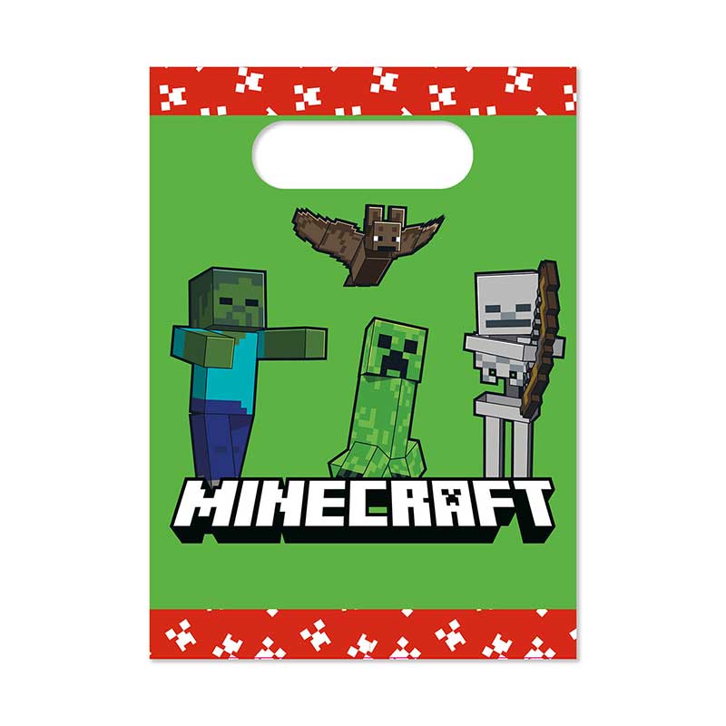 4PK MINECRAFT PAPER PARTY BAGS