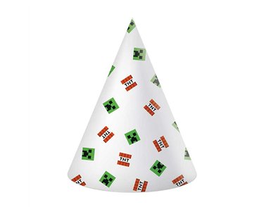 6PK MINECRAFT PAPER HATS