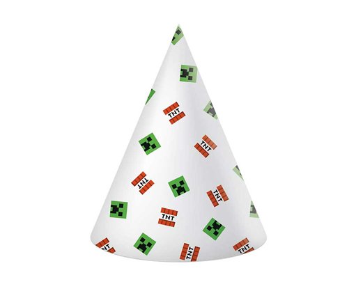 6PK MINECRAFT PAPER HATS