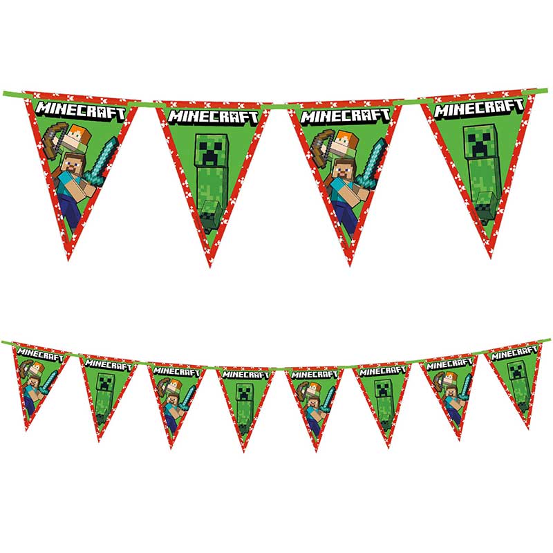 MINECRAFT PAPER TRIANGLE FLAG BANNER
