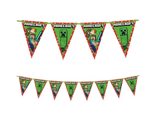 MINECRAFT PAPER TRIANGLE FLAG BANNER