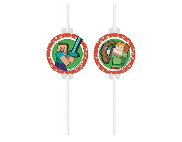 4PK MINECRAFT DRINKING STRAWS