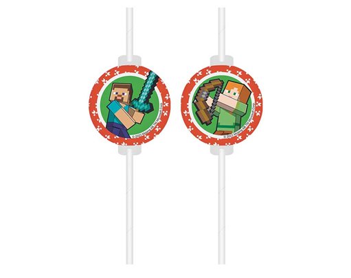 4PK MINECRAFT DRINKING STRAWS