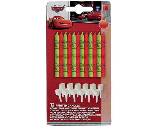 12PK DISNEY CARS BIRTHDAY CANDLES & HOLDERS
