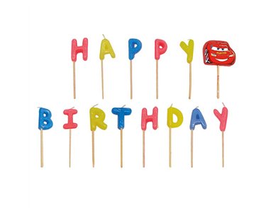DISNEY CARS "HAPPY BIRTHDAY" TOOTHPICK CANDLES