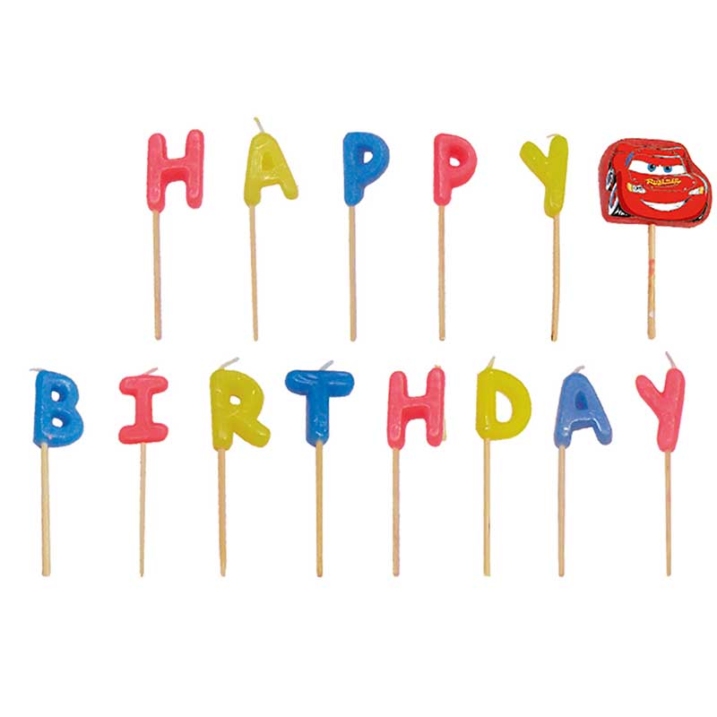 DISNEY CARS "HAPPY BIRTHDAY" TOOTHPICK CANDLES