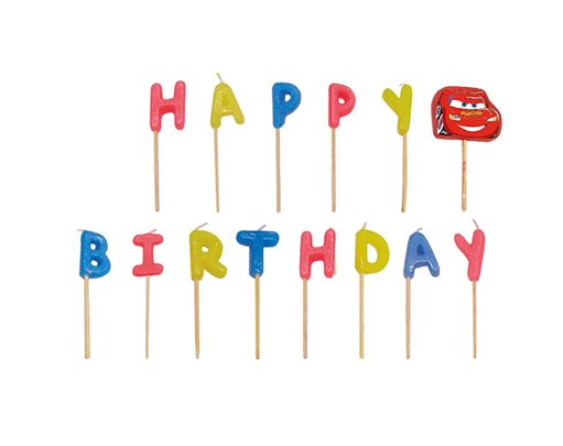 DISNEY CARS "HAPPY BIRTHDAY" TOOTHPICK CANDLES
