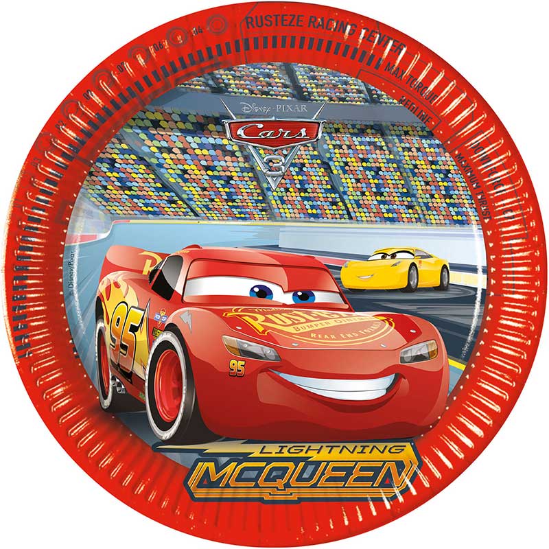 8PK 23cm DISNEY CARS PAPER PLATES