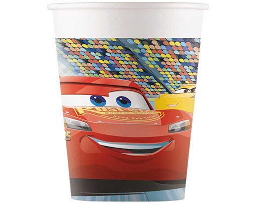 8PK 200ml DISNEY CARS PAPER CUPS