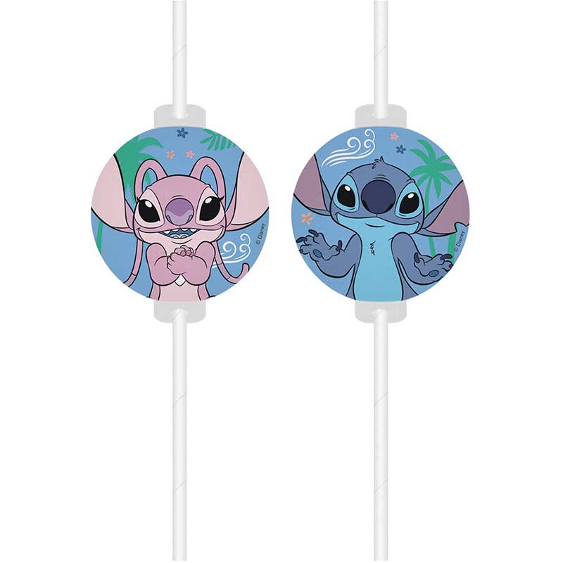 4PK STITCH PAPER MEDALLION DRINKING STRAWS