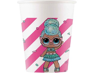 8PK 200ml LOL GLITTERATI PAPER CUPS