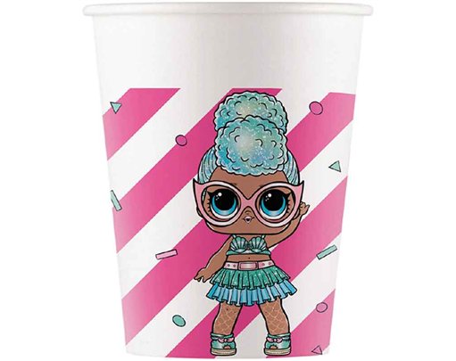 8PK 200ml LOL GLITTERATI PAPER CUPS