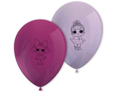 8PK LOL GLITTERATI PRINTED LATEX BALLOONS