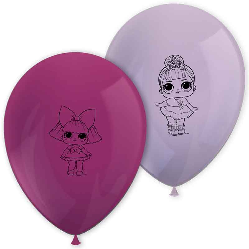 8PK LOL GLITTERATI PRINTED LATEX BALLOONS