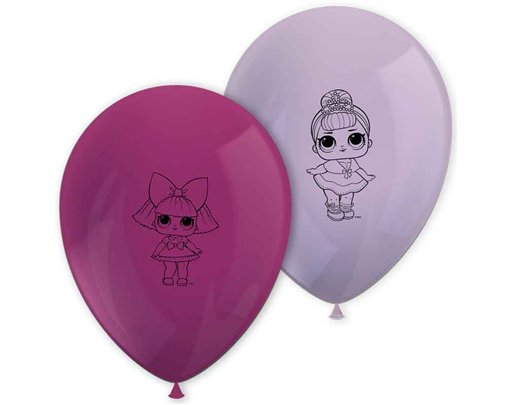 8PK LOL GLITTERATI PRINTED LATEX BALLOONS