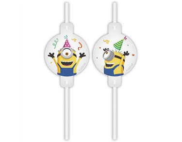 4PK MINIONS THE RISE OF GRU STRAWS