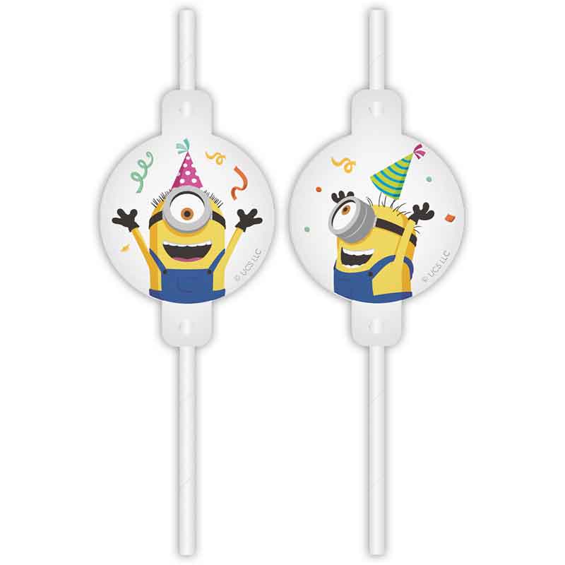 4PK MINIONS THE RISE OF GRU STRAWS