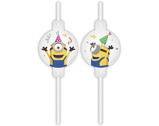 4PK MINIONS THE RISE OF GRU STRAWS