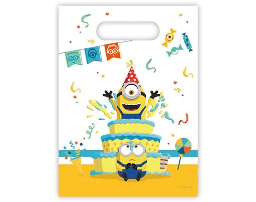 6PK MINONS THE RISE OF GRU PLASTIC PARTY BAGS