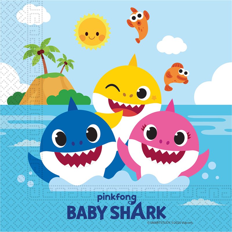 20PK BABY SHARK NAPKINS