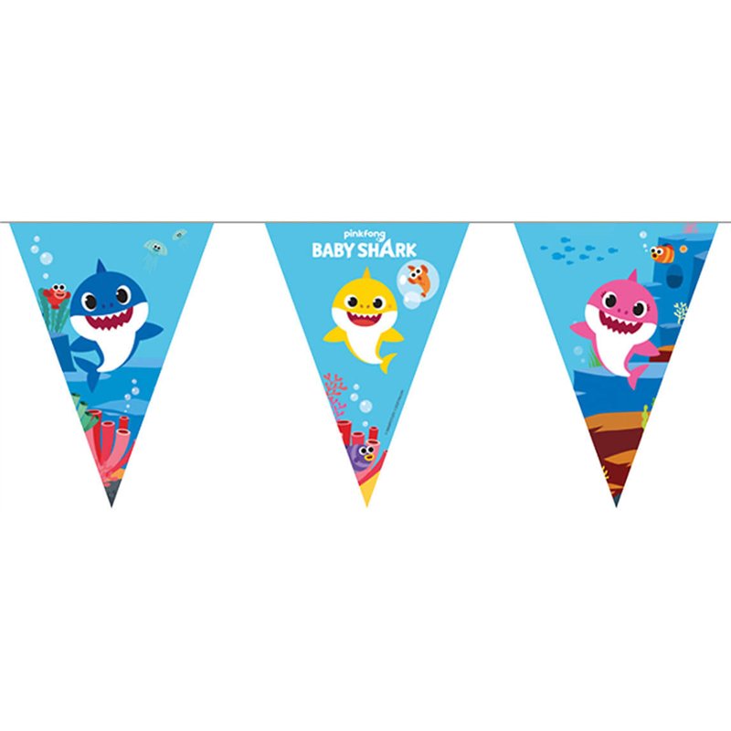 BABY SHARK PAPER TRIANGLE FLAG BANNER