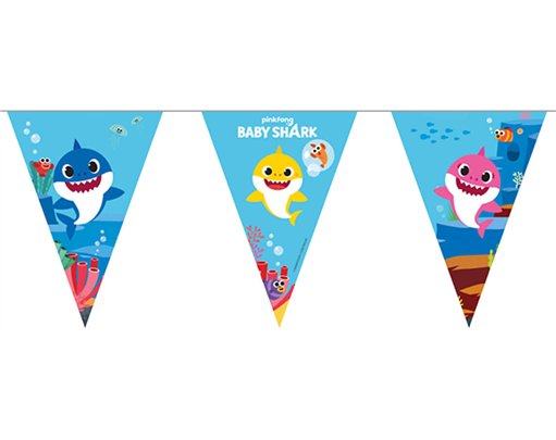 BABY SHARK PAPER TRIANGLE FLAG BANNER