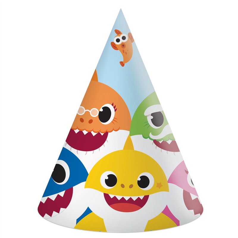 6PK BABY SHARK PAPER HATS