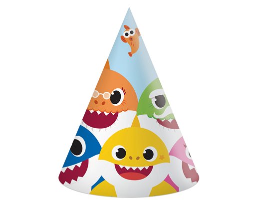 6PK BABY SHARK PAPER HATS