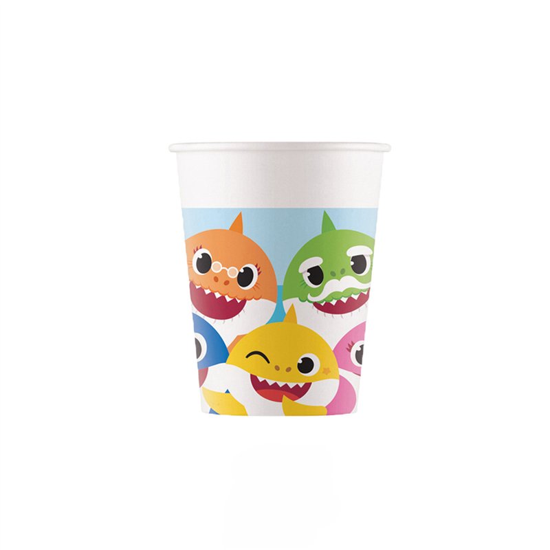 8PK 200ml BABY SHARK PAPER CUPS
