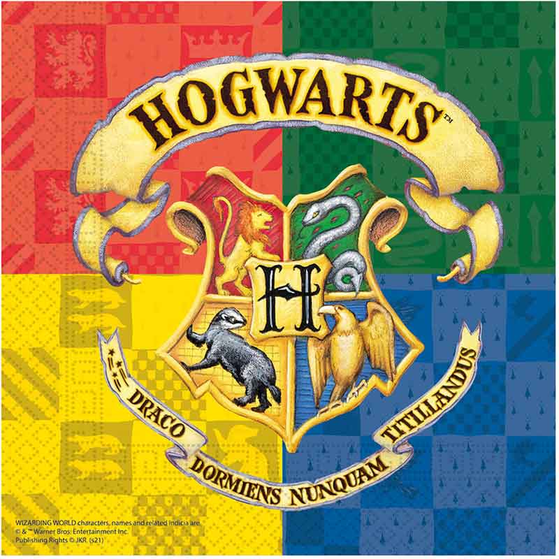 20PK HARRY POTTER HOGWARTS HOUSES NAPKINS