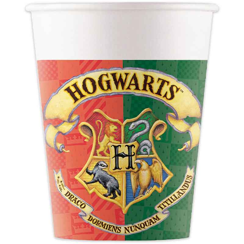 8PK HARRY POTTER HOGWARTS HOUSES PAPER CUPS