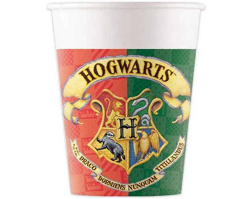 8PK HARRY POTTER HOGWARTS HOUSES PAPER CUPS