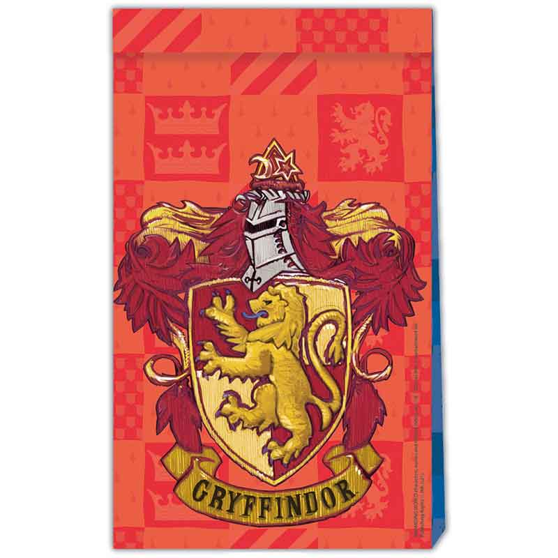 4PK HARRY POTTER HOGWARTS HOUSES PAPER PARTY BAGS