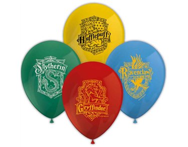 8PK HARRY POTTER HOGWARTS HOUSES BALLOONS