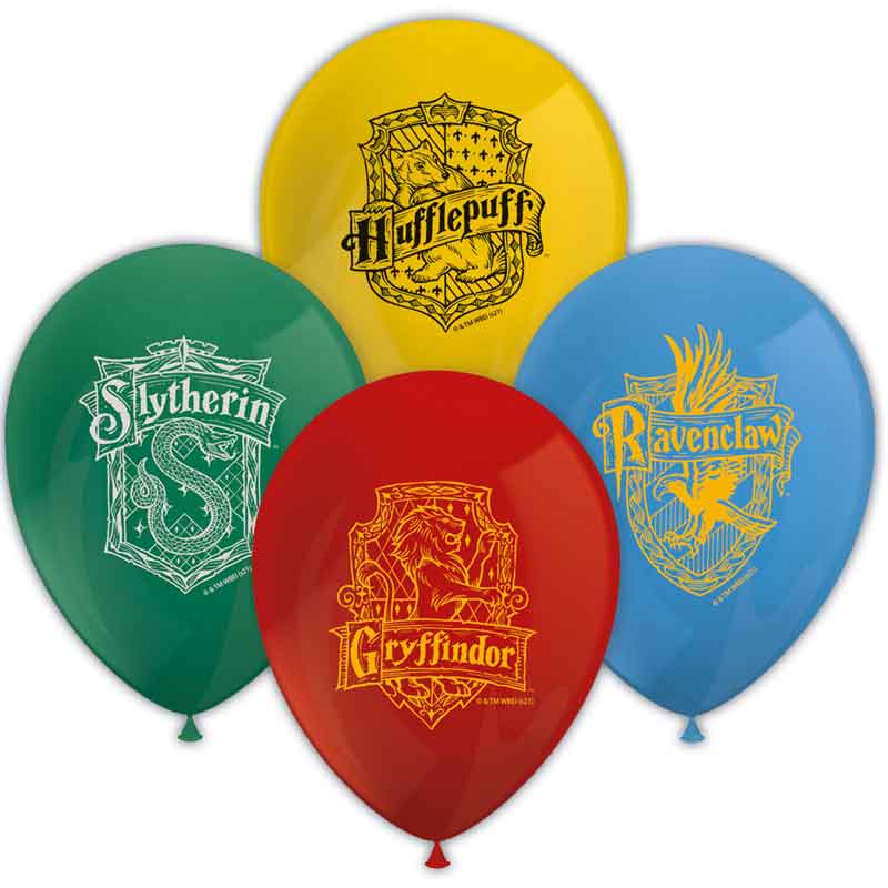 8PK HARRY POTTER HOGWARTS HOUSES BALLOONS
