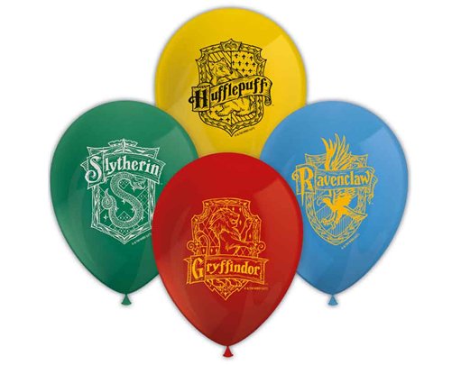 8PK HARRY POTTER HOGWARTS HOUSES BALLOONS