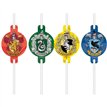 4PK HARRY POTTER HOGWARTS HOUSES PAPER DRINKING STRAWS