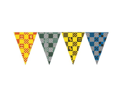 HARRY POTTER HOGWARTS HOUSES PAPER TRIANGLE FLAG BANNER