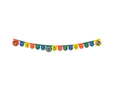 HARRY POTTER HOGWARTS HOUSES HAPPY BIRTHDAY PAPER BANNER