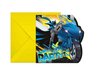 6PK BATMAN ROGUE RAGE INVITATIONS & ENVELOPES