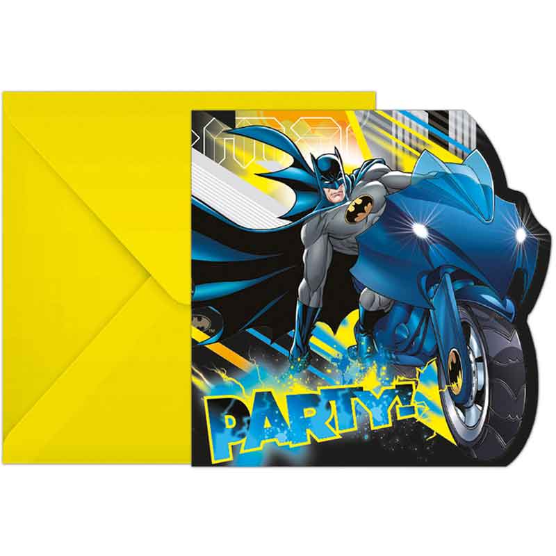 6PK BATMAN ROGUE RAGE INVITATIONS & ENVELOPES